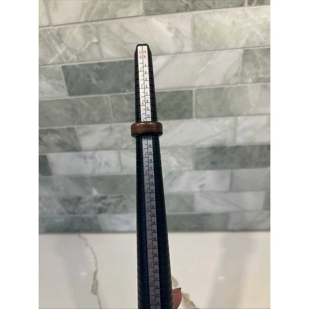 Deep Brown Wood Approx US Ring Size: 5.75